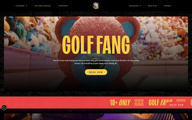 Golf Fang website &mdash; The homepage
