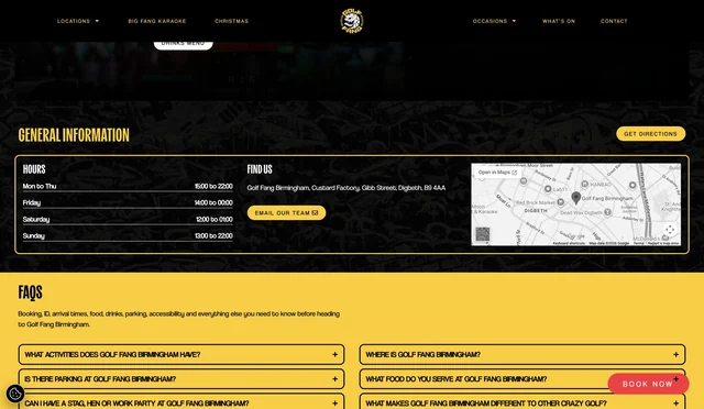 Golf Fang website &mdash; Birmingham venue information